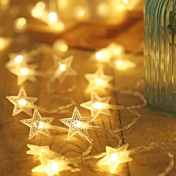 70 LED Star Svetlobo Niz Svjetlucati Venci baterijsko Svetilko Počitnice Novo Leto Božični Okraski za Dom Vila Luči