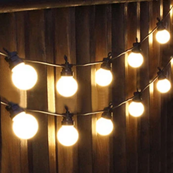 10/20 LED G50 na Prostem Sončne Niz Lahkih Gospodarskih Razred Božič Pravljica Garland Luč Za Cafe Teras Bistro Poroko Dekor