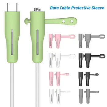 1set Kabel Zaščitnik Ohranjevalnik Polnilnik USB Podatkov Line Kabel zaščitni Pokrov Rokav Kabel Navijalec za iPhone Kabel Polnilnika