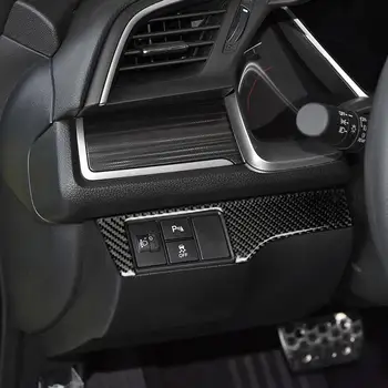 Avto Notranje zadeve Smerniki Vklop Plošča Pokrov Trim Nalepke Za Honda Civic 10. Gen 2016-2019 Ogljikovih Vlaken Zaščitnik Dodatki