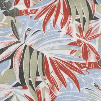 2020 Novo Pomlad Hawaiian Slog Print Bombaža Tkanine Morju Počitnice Slog Listov Obleko Srajco Natisnjeni Krpo