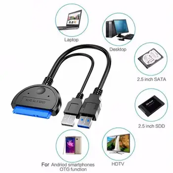 USB Na Sata Adapter za Sata, USB 3.0, Sata Adapter Kabel z 2,5-palčni SSD Zunanje Palčni Podpiranje Kabel Trdega Diska, TRDEGA diska USB ali Sata Dual B9P7