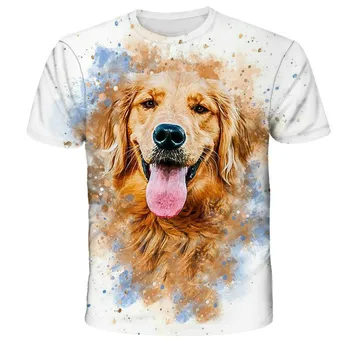 2021 nove T-shirt oljna slika, veverica 3D tiskanje za moške in ženske živali natisni T-shirt srčkan kuža obraz T-shirt