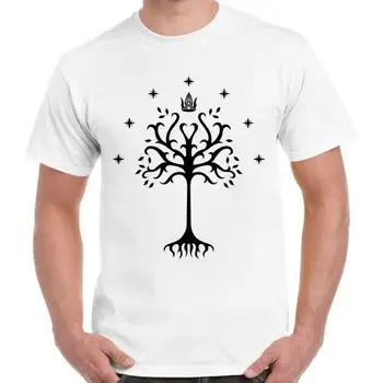 Belo Drevo, Gondorja Gospodar Prstanov Kul Darilo Retro T Shirt za Moške