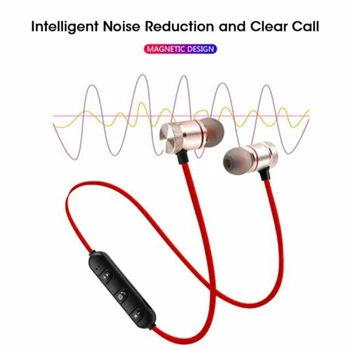Bluetooth 4.1 Slušalke V Uho Brezžični Magnetni Šport Slušalke Stereo Audio Bass Čepkov Prenosni Neckband Hearsets