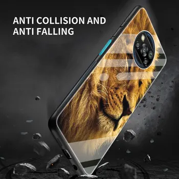 Živali Lev Primeru Za Xiaomi Mi Poco X3 NFC F3 Mi 11i 11 Ultra Opomba 10 Lite 10T Pro 9T Kaljeno Steklo Lupini Kritje Coque