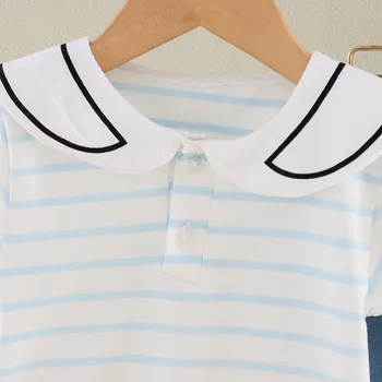 Nova Moda Poletje Baby Girl Obleke Otrok Srčkan Prugasta T-Shirt Hlače 2Pcs/Nastavi Malčka Šport Priložnostne Kostum Otroci Trenirke