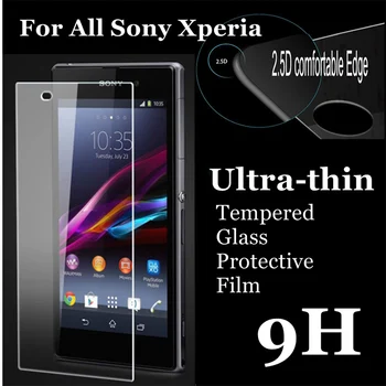 9H HD Kaljeno Steklo za Sony Xperia Z1 Z2 Z3 Z4 Kompakten Zaslon Film Stekla za Sony X Kompakten, Z Jasno Steklo na Xperia Z5 Premium