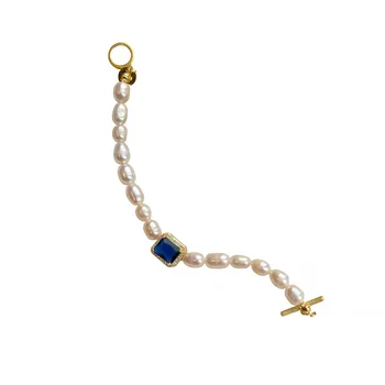 Vintage baker kubičnih močen naravni biserna ogrlica, nakit za ženske