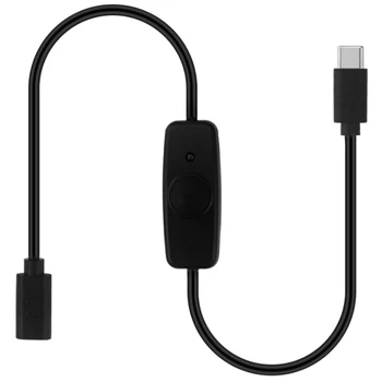 Stikalo za vklop USB Tip C s Lučka Moški Ženski USB-C Podaljšek Kabla Stikalo za Raspberry Pi 4B