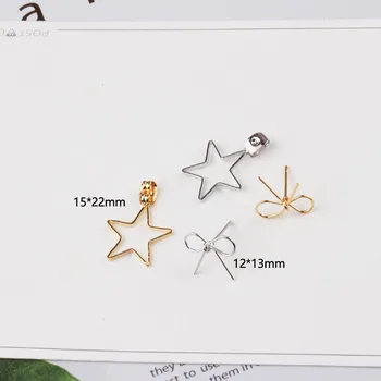 DIY pribor 18K pozlačeni Lok Uhani Pentagram s čepi Uhani material Obesek