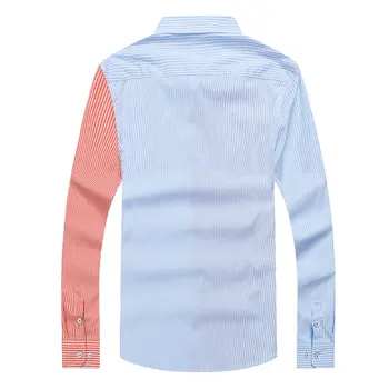Pocket Design 2021 Novo Bombaž Long Sleeve Majica Trdna Slim Fit Majica za Moške Socialne Priložnostne Poslovno Obleko Srajco M L XL XXL