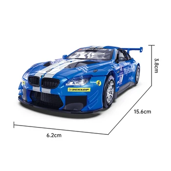 1:32 M6 GT3 Le Mans Dirke brez Avtomobila Wheeling Visoko Svetlobe Šport Dirke Modela Avtomobila Igrača Diecast Kovinske Zlitine Miniaturne Replike