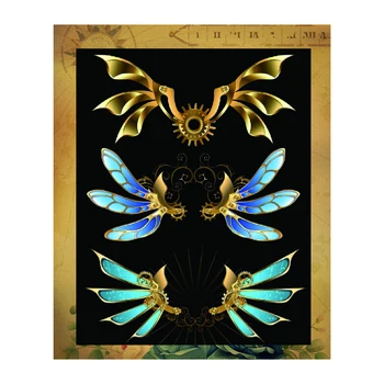 2021 novo steampunk 3 demon krila rezanje kovin die die od album DIV reliefi večplastna dekoracijo obrti žig