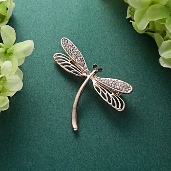 Vintage Kristalno Dragonfly Broške za Ženske, Visoko Kakovostni Čar Insektov Broška Zatiči Plašč Pribor Živali Nakit Darila