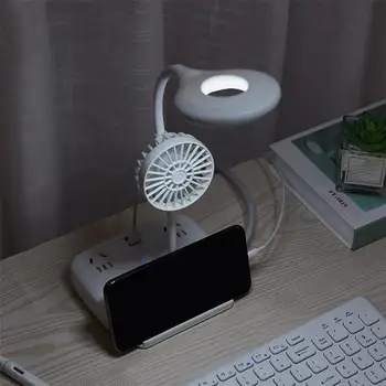 Namizne Svetilke Mini Ventilator z Močjo Trakovi Vtičnica Polnjenje prek kabla USB LED Branje Svetlobe Telefon Nosilec za Študentske Namizje Postelji