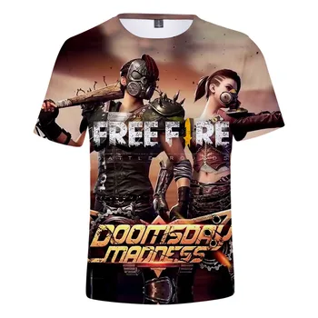 2021 Igre Free Fire 3D Natisnjeni T-shirt za Moške in Ženske, Modni Ulične O-vratu, Kratka sleeved Prevelik Vrh