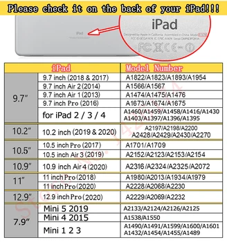 Nove barve Ohišje za iPad 10.2-inch 2019 2020 7. 8. generacije A2270 Obračanje nosilec anti-padec varnost otrok zaščitni pokrov