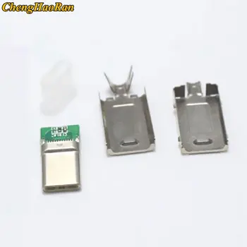 ChengHaoRan 1set USB 3.1 Tip-C Tip C Plug Varjenje Tipa Double-sided (obojestransko) vtič za DIY Podatkov polnilni Priključek za OD 3,0 mm Kabel
