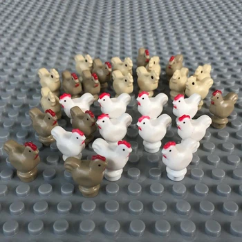 10Pcs/veliko Ustvarjalnih Živalskega Piščanec Bloki Slika MOC Pribor Del Gradnike Modela, Igrače za Otroke