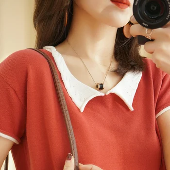 BELIARST Poletje novih proti-vrat bombaž perilo, pleteno barva kratkimi rokavi ženske svoboden velikosti korejski svoboden bombaža T-shirt