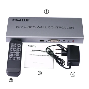 1080P HDMI Video Steno Krmilnik 2x2 TV Steno Preplete Procesor 1x2 1x4 2x1 3x1 4x1 2x4 Multi Zaslon Šivanje 180 Flip, Vrtenje