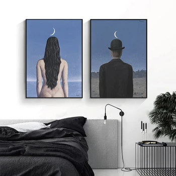 Rene Magritte Umetnik Surrealist Olje, Platno Slikarstvo Skandinavskih Plakatov in Fotografij Wall Art za Dnevni Sobi Doma Dekor Cuadros