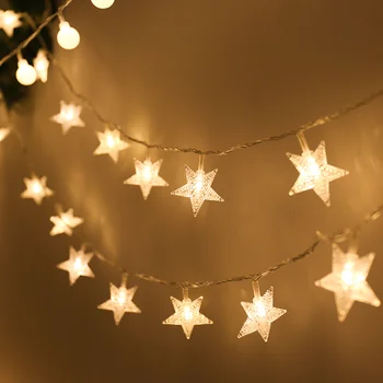 Led zvezda žogo svetlobe, majhna barvo svetlobe, star soba, spalnica, Božični okraski, malo svetlobe niz