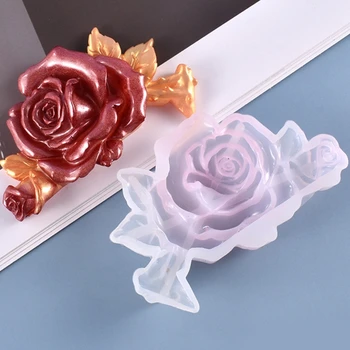 Kristalno Epoksi Smolo Plesni DIY Obrti, zaradi Česar Orodje Rose cvet Okraski Okraski Silikonski Kalup