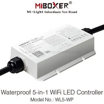 MiBoxer WL5-DP IP67 Nepremočljiva 5 v 1 2.4 G WiFi LED Krmilnik DC12-36V 20A za Eno Barvo, Dvojno Belo RGB RGBW RGBCCT Trakovi