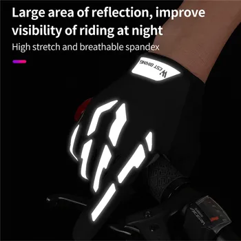 WEST KOLESARJENJE Touchscreen Reflektivni Kolesarske Rokavice Moški Ženske Polno Prst Dihanje Anti-znoj Kolo MTB Prostem Športne Rokavice
