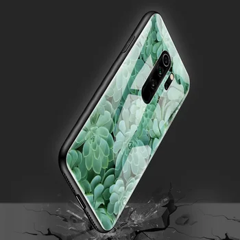 Succulents vitrina Za Xiaomi Redmi Opomba 9S 8T 9 8 7 8A K20 K30 Pro Zoom 6 Kaljeno Telefon Carcasa Capas