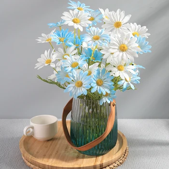 52 cm Mini Daisy umetno cvetje Šopek netkanih Tkanin Cvet Umetno Cvetje visoke kakovosti valentines doma dekoracijo