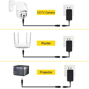 Napajalni Kabel Podaljšek 5 Metrov 16 ft 5.5mmx2.5 Vtičnice Priključek Združljiv z 12V DC Adapter Kabel za CCTV Varnosti IP Kamere