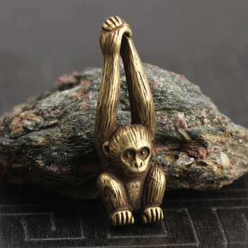 1pc Ornament Medenina Opica Figur Mini Živalski Kip Okras Doma, pisarne Dekor Starinsko Izdelave Lep Videz