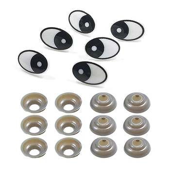 60pcs Plastičnih Ovalne Varnosti Oči Črno Bel Varnost očesa za Punčke, zaradi Česar Živali Lutkovno Oči DIY Obrti Dodatki - 20x13mm
