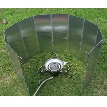 Štedilnik vetrobranskega stekla Zložljive Vetrobransko steklo 9 Plošče na Prostem Kuhanje Gorilnika Prenosni Taborjenje orodje