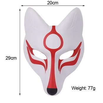 Japonski Kitsune Fox Maske, Pustne Maske, Japonski Anime cosplay Maske Cosplay Stranka Rekviziti Maškarada Anime Cosplay Dodatki