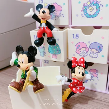 2PCS 4-5 cm Disney zadnjem da večino Mickey Minnie pokal rob serije lutka DIY dekoracijo zbirka okraski