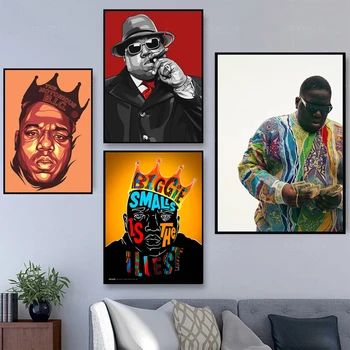 Biggie Smalls Razvpiti B. I. G. Plakatov In Fotografij Hip-Hop Portret Glasbe Platno Stensko Slikarstvo V Slikah, Dnevna Soba Dekor