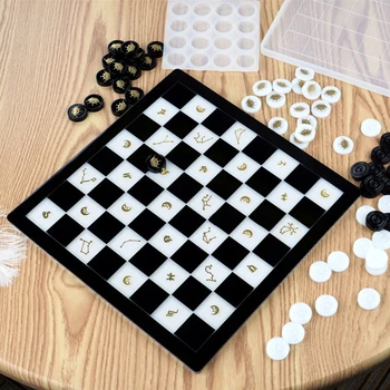 Šah Kit Silikonski Kalup Mednarodne Šahovske Figure Checker Šahovnice UV Kristalno Epoksi Smolo Kalup za DIY Obrti