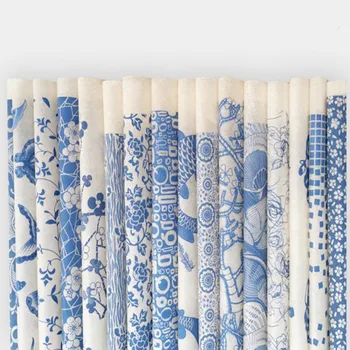 16PCS Keramike, Keramike, Gline Papir za Prenos Glaze Underglaze Cvet Papir Jingdezhen Modre in Bele Porcelanaste Nalepko Papir 54x37cm