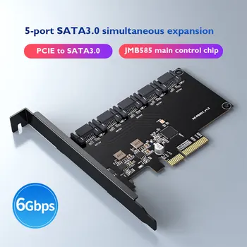 SATA 3.0, da PCIE Card Adapter PCI Express SATA Razširitveno Kartico, 5 Vrat za SSD HDD Trdi Disk Prilagodilnik Pretvornika Polje