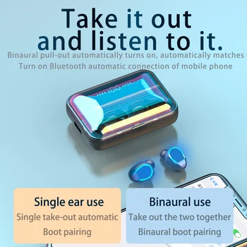 F9 Bluetooth slušalke 5.0 Brezžične Slušalke TWS Zmanjšanje Hrupa LED Prikaz gibanja Nepremočljiva Čepi Z mikrofonom