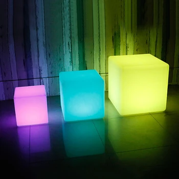Thrisdar 30 CM 40 CM Led osvetljeni Pohištvo Bar led Cube Sedež, Stol Noč svetlobo na Prostem, barski Stoli iz Plastičnih namizne Svetilke,