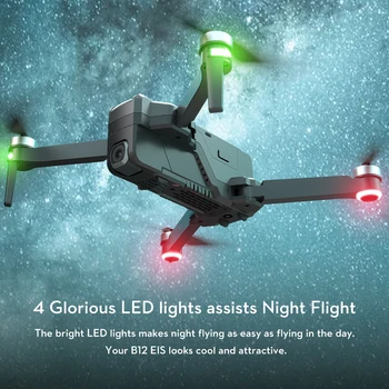 NOVO B12 Hroščev, 12 EIS GPS Brnenje 4K 5G WiFi Digitalni Zoom Fotoaparat 22mins Letenja Brushless Zložljive RC Quadcopter Dron VS SG906