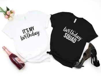 Moj Rojstni Dan Moštva Ženske Majica Fashion Grafični Bombaža, Kratek Rokav Vrhovi O Vratu Plus Velikost Ženske Priložnostne Pismo Stranka Tees