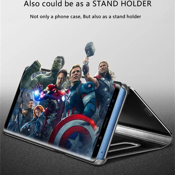 Luksuzni Ogledalo, Prikaz Smart Flip Primeru za LG Q60 LGQ60 Q 60 X525 Original Etui z Magnetno Fundas PU Nazaj, Usnje 360 Telefon Kritje