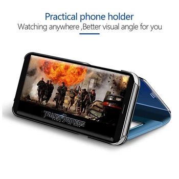 Ohišje Za Samsung Galaxy J7 Nxt Flip Mirror Pametni Telefon Primerih Za J701F J701M J701 J7Neo Magnetna Privlačnost Navpično Stojalo Pokrov