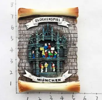 Glockenspiel München, Nemčija Turističnega Potovanja, trgovina s Spominki, 3D Gume Hladilnik Magnet